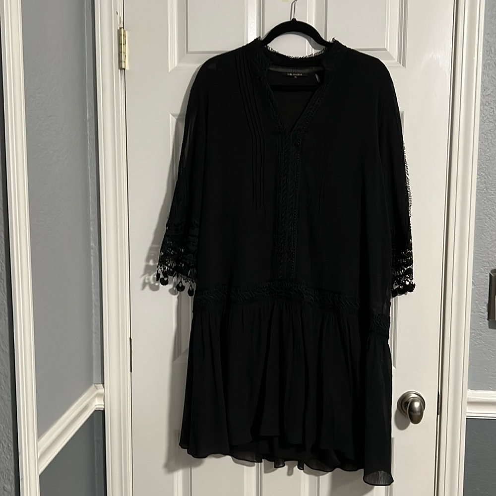 Koi Halpern black drop waist dress